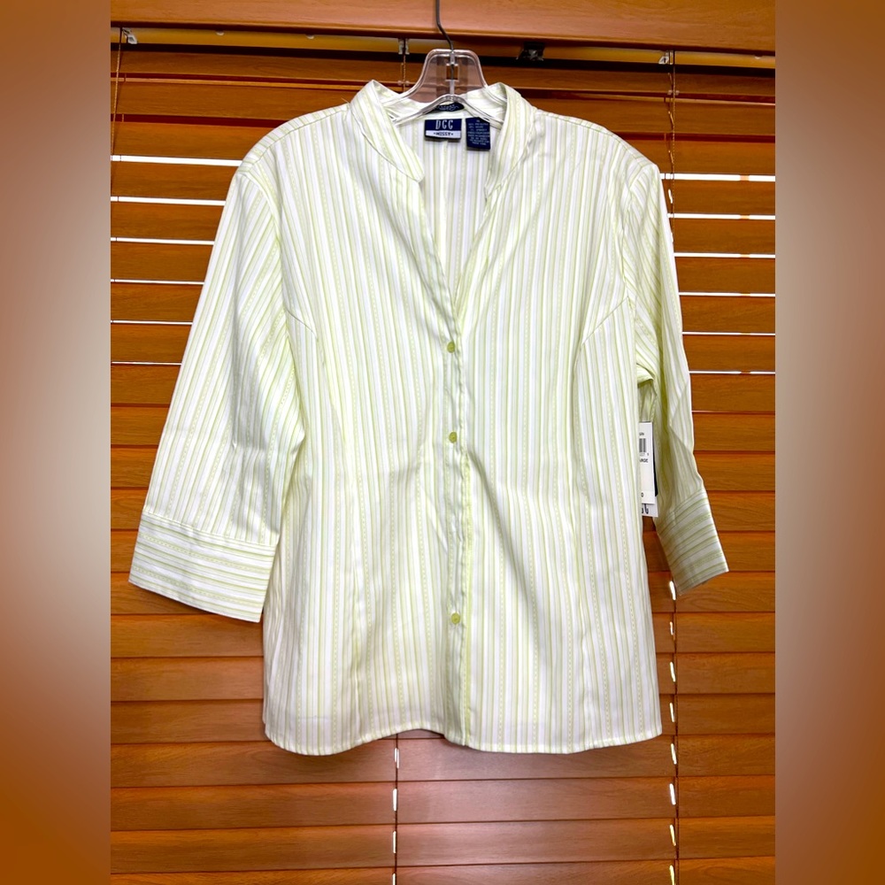 DCC Missy blouse - stretch size XL Green/White